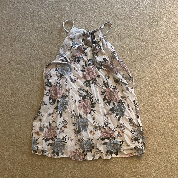 H&M Divided High-Neck Floral Tank Top XS/2 - Picture 2 of 3